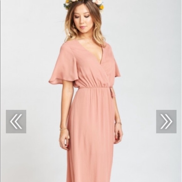 Show me your mumu Sophia Wrap Dress S rustic mauve - Picture 4 of 15